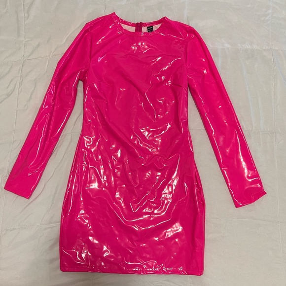 SHEIN Dresses & Skirts - Hot pink leather dress never worn